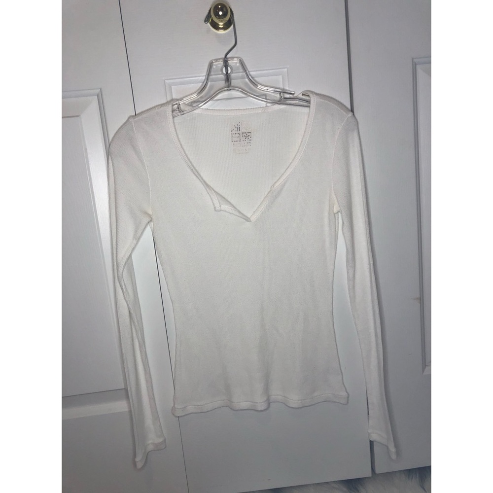 White Ribbed Longsleeve